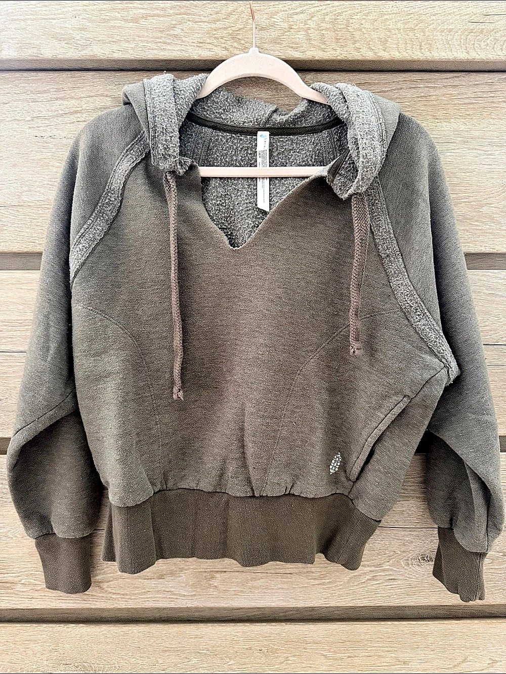Free People Greenish Brown COZY Hoodie Size Small / medium